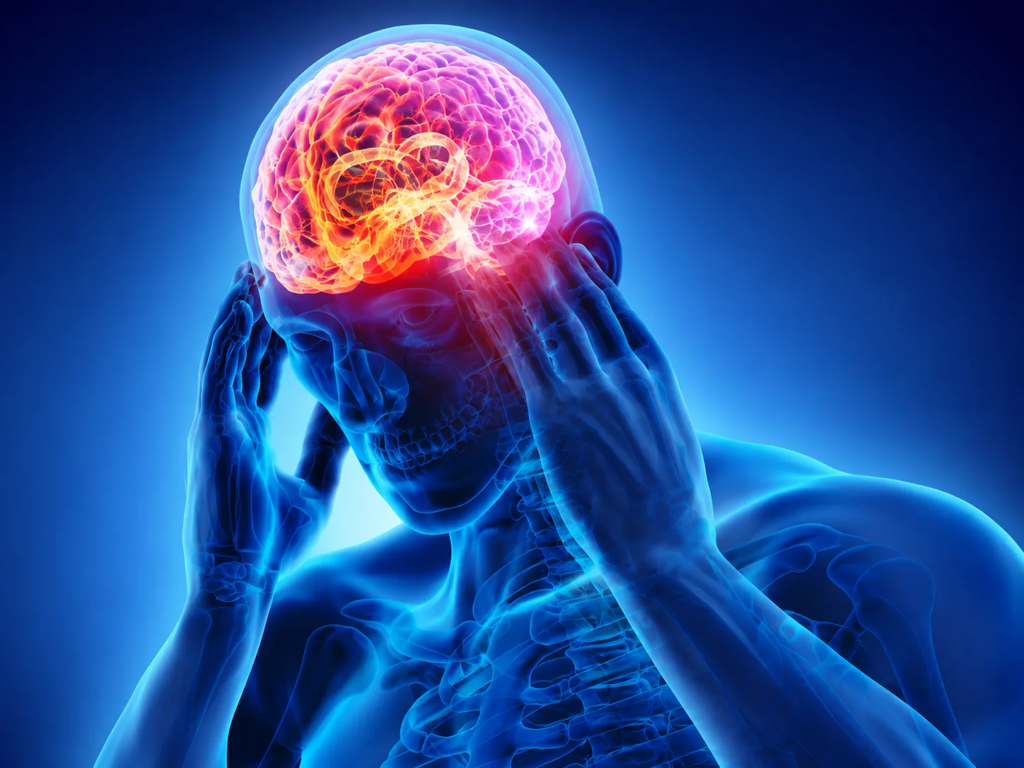 Veteran experiencing a post-traumatic headache after a brain injury