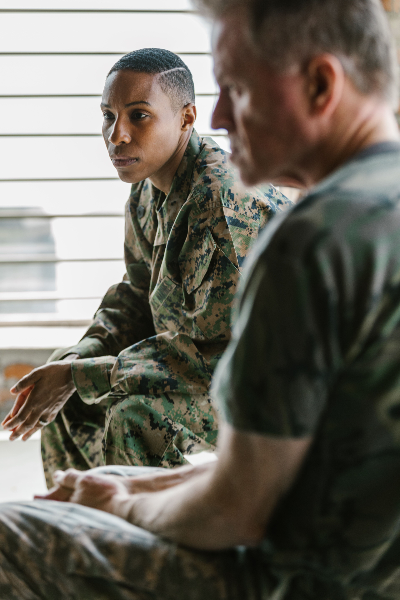 Veteran in a private counseling session